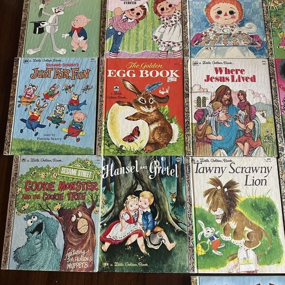 Vintage Golden Book Lot 16 1950s-70s Sesame Street Bugs Bunny Raggedy Ann Books - Picture 3 of 6